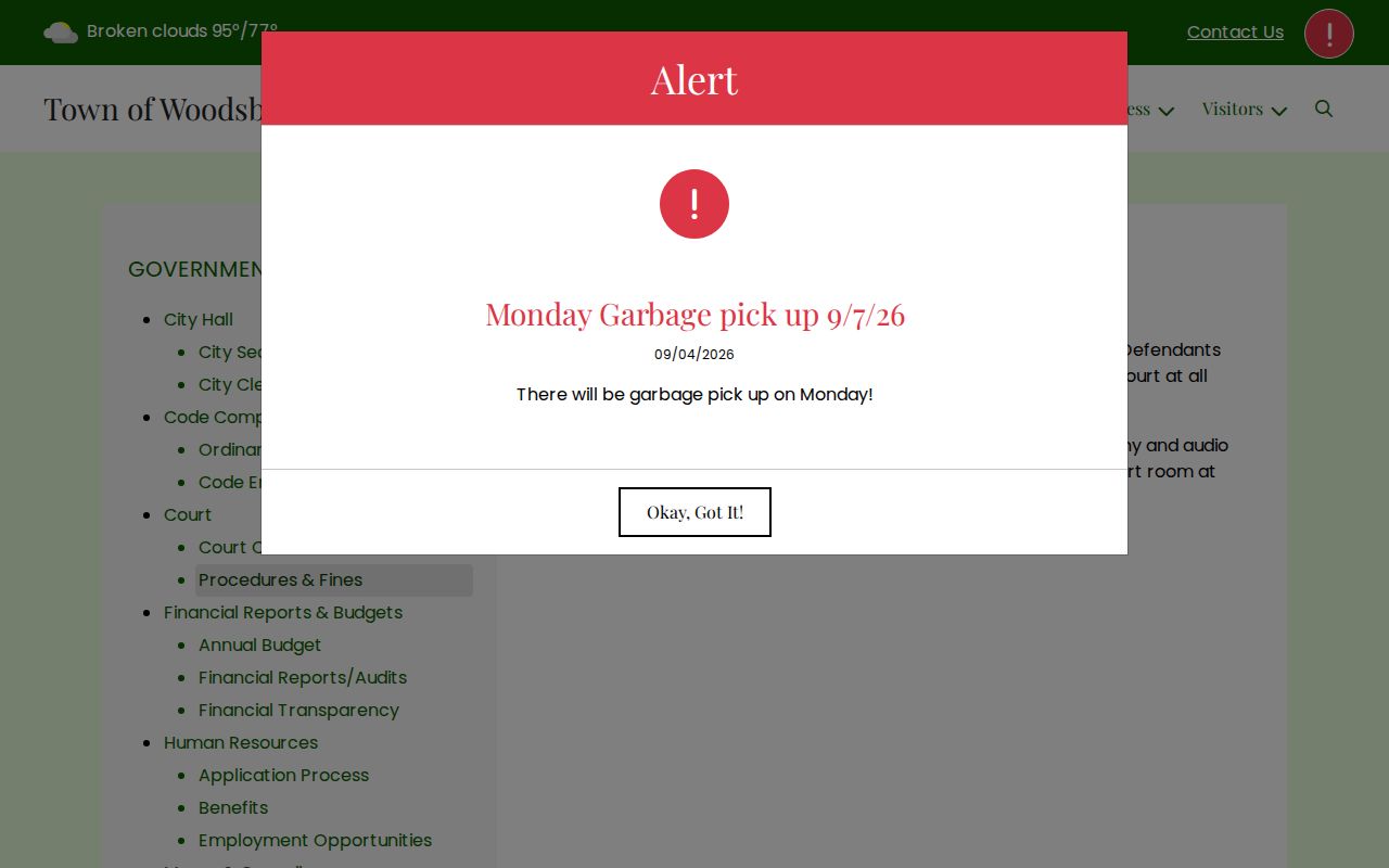 Woodsboro court docket definition and procedures