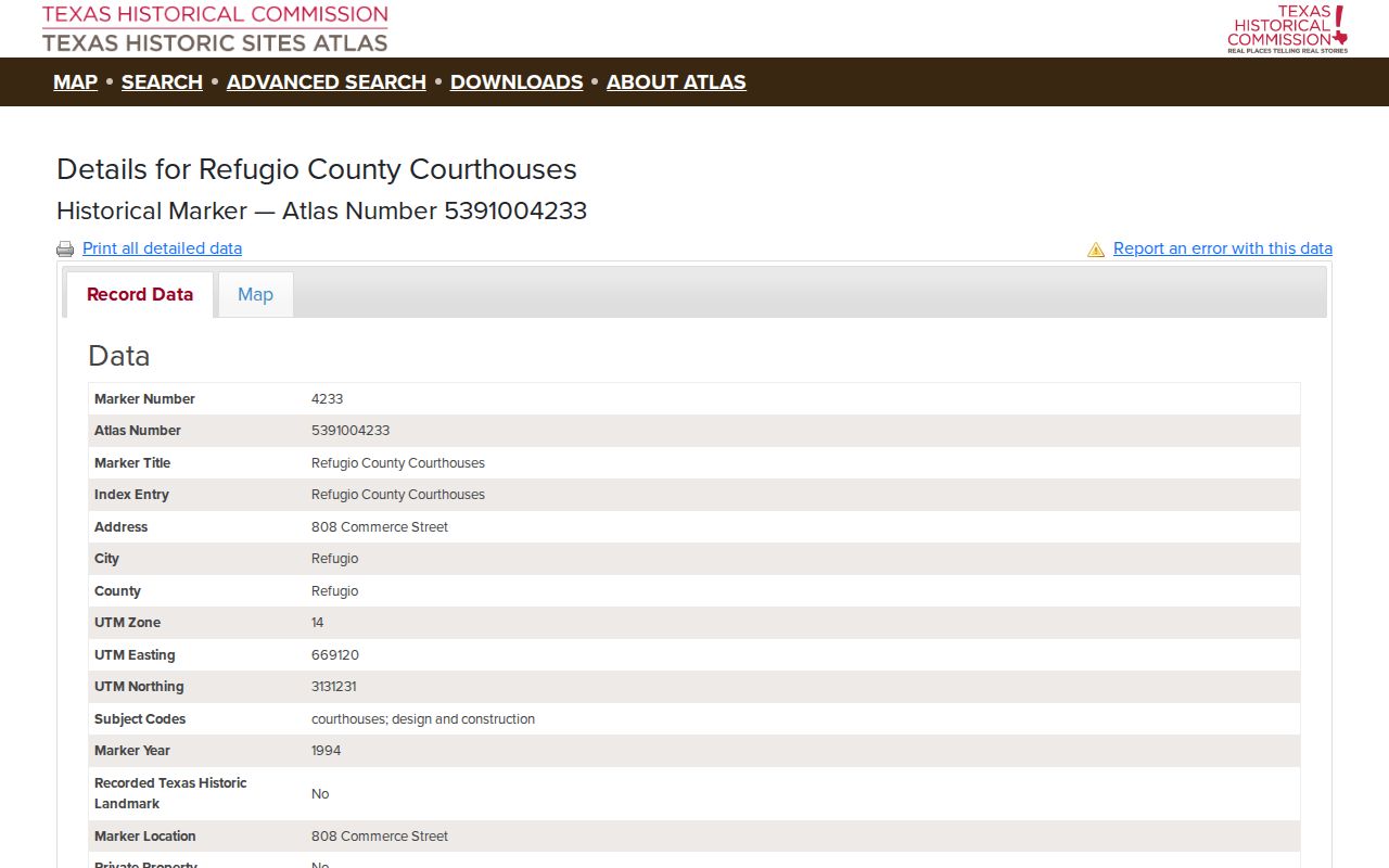Historic Refugio courthouse and court record setting